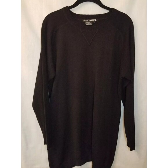 Nina Patrick 90s Y2K Sweater Womens Medium Black Long Sleeve - Picture 2 of 7